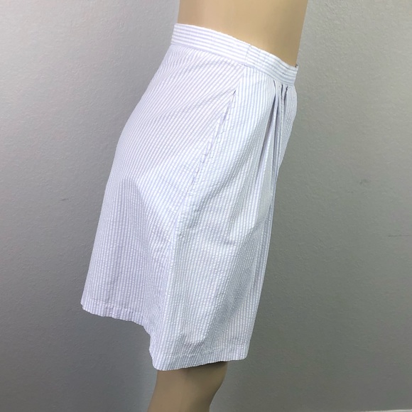 Vintage Seersucker Pleated Mom Shorts - Picture 5 of 11